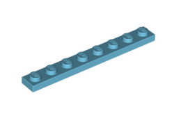 Plate 1x8, Part# 3460 Part LEGO® Medium Azure  