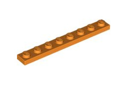 Plate 1x8, Part# 3460 Part LEGO® Orange  
