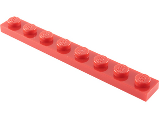 Plate 1x8, Part# 3460 Part LEGO® Red  