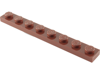 Plate 1x8, Part# 3460 Part LEGO® Reddish Brown  