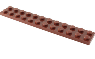 Plate 2x12, Part# 2445 Part LEGO® Reddish Brown  