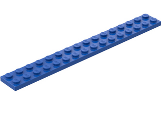 Plate 2x16, Part# 4282 Part LEGO® Blue (Used - Decent)  