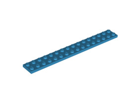 Plate 2x16, Part# 4282 Part LEGO® Dark Azure  