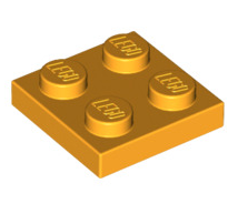 Plate 2x2, Part# 3022 Part LEGO® Bright Light Orange