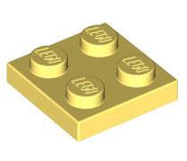 Plate 2x2, Part# 3022 Part LEGO® Bright Light Yellow