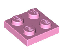 Plate 2x2, Part# 3022 Part LEGO® Bright Pink