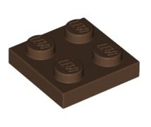 Plate 2x2, Part# 3022 Part LEGO® Brown