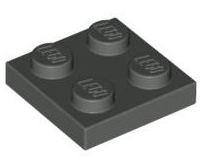 Plate 2x2, Part# 3022 Part LEGO® Dark Gray
