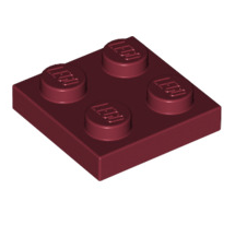 Plate 2x2, Part# 3022 Part LEGO® Dark Red