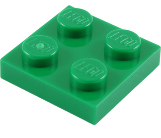 Plate 2x2, Part# 3022 Part LEGO® Green