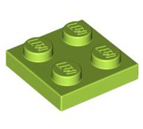 Plate 2x2, Part# 3022 Part LEGO® Lime