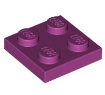 Plate 2x2, Part# 3022 Part LEGO® Magenta