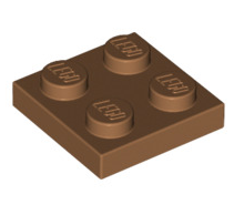Plate 2x2, Part# 3022 Part LEGO® Medium Nougat