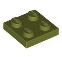 Plate 2x2, Part# 3022 Part LEGO® Olive Green