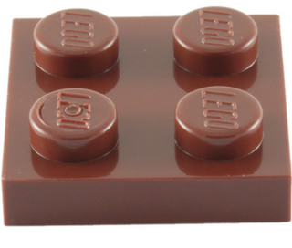 Plate 2x2, Part# 3022 Part LEGO® Reddish Brown