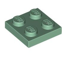 Plate 2x2, Part# 3022 Part LEGO® Sand Green