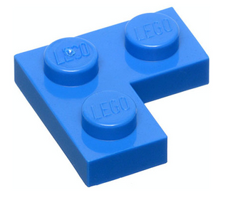 Plate 2x2 Corner, Part# 2420 Part LEGO® Blue  