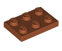 Plate 2x3, Part# 3021 Part LEGO® Dark Orange  