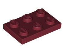 Plate 2x3, Part# 3021 Part LEGO® Dark Red  