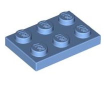 Plate 2x3, Part# 3021 Part LEGO® Medium Blue  