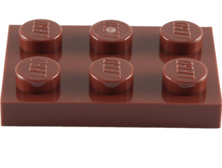 Plate 2x3, Part# 3021 Part LEGO® Reddish Brown  