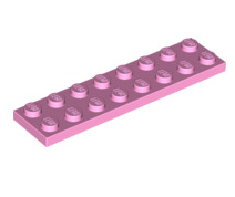 Plate 2x8, Part# 3034 Part LEGO® Bright Pink  