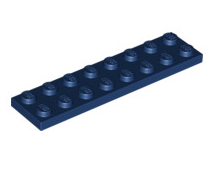 Plate 2x8, Part# 3034 Part LEGO® Dark Blue  