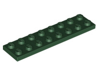 Plate 2x8, Part# 3034 Part LEGO® Dark Green  