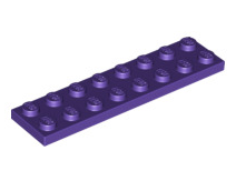 Plate 2x8, Part# 3034 Part LEGO® Dark Purple  