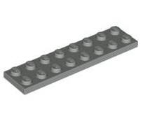 Plate 2x8, Part# 3034 Part LEGO® Light Gray  