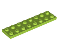 Plate 2x8, Part# 3034 Part LEGO® Lime  