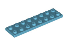 Plate 2x8, Part# 3034 Part LEGO® Medium Azure  