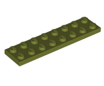 Plate 2x8, Part# 3034 Part LEGO® Olive Green  