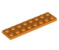 Plate 2x8, Part# 3034 Part LEGO® Orange  