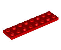 Plate 2x8, Part# 3034 Part LEGO® Red  
