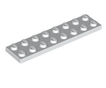 Plate 2x8, Part# 3034 Part LEGO® White  