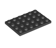 Plate 4x6, Part# 3032 Part LEGO® Black  