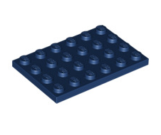 Plate 4x6, Part# 3032 Part LEGO® Dark Blue  