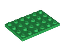 Plate 4x6, Part# 3032 Part LEGO® Green  