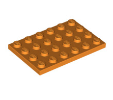 Plate 4x6, Part# 3032 Part LEGO® Orange  