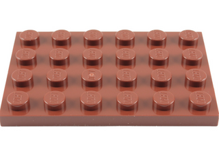 Plate 4x6, Part# 3032 Part LEGO® Reddish Brown  