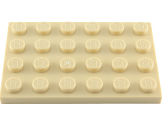 Plate 4x6, Part# 3032 Part LEGO® Tan  