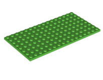 Plate 8x16, Part# 92438 Part LEGO® Bright Green  