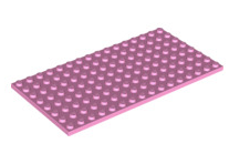 Plate 8x16, Part# 92438 Part LEGO® Bright Pink  