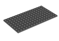 Plate 8x16, Part# 92438 Part LEGO® Dark Bluish Gray  
