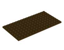 Plate 8x16, Part# 92438 Part LEGO® Dark Brown  