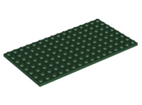 Plate 8x16, Part# 92438 Part LEGO® Dark Green  