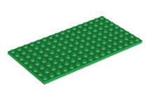 Plate 8x16, Part# 92438 Part LEGO® Green  