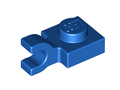 Plate, Modified 1x1 with U Clip (Horizontal Grip), Part# 6019 Part LEGO® Blue  