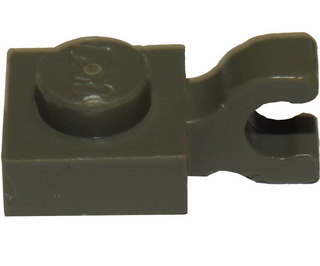 Plate, Modified 1x1 with U Clip (Horizontal Grip), Part# 6019 Part LEGO® Dark Gray  